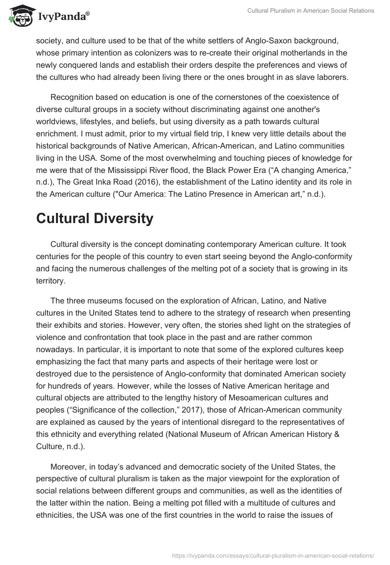 Cultural Pluralism in American Social Relations. Page 2