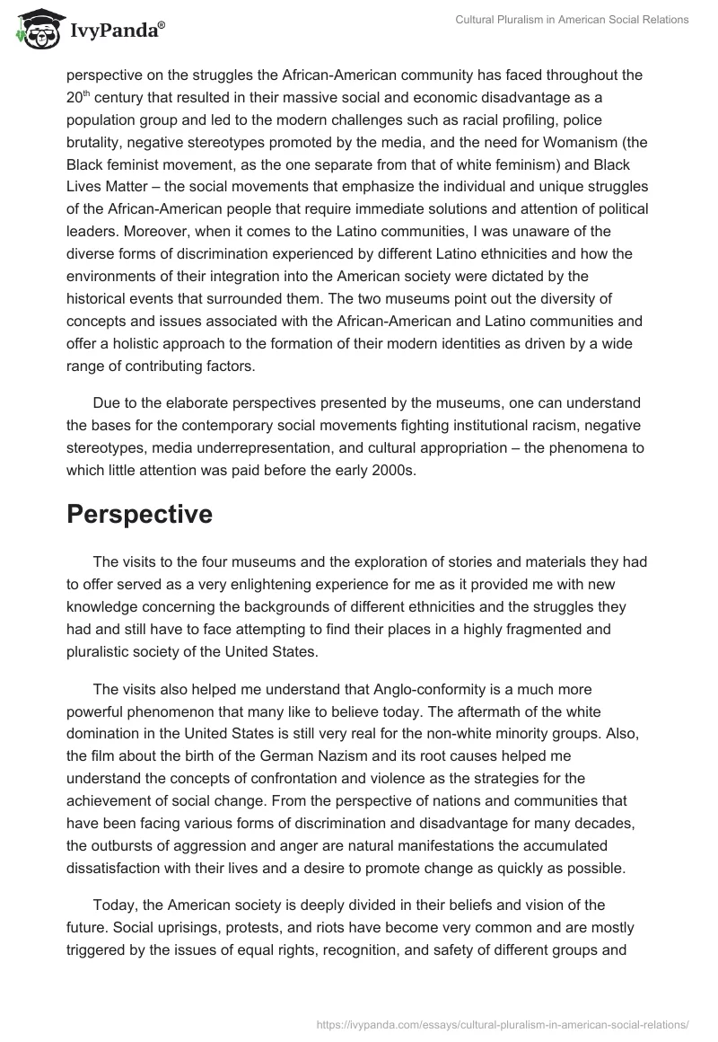 Cultural Pluralism in American Social Relations. Page 4
