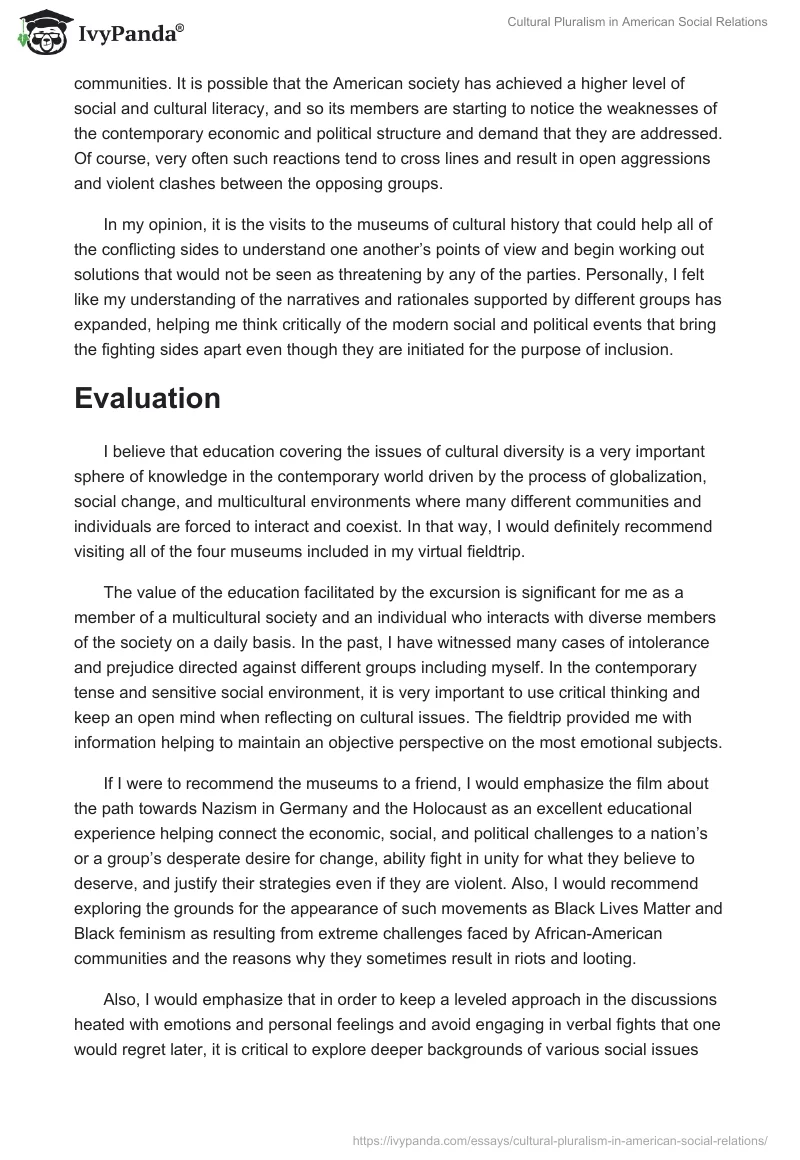 Cultural Pluralism in American Social Relations. Page 5