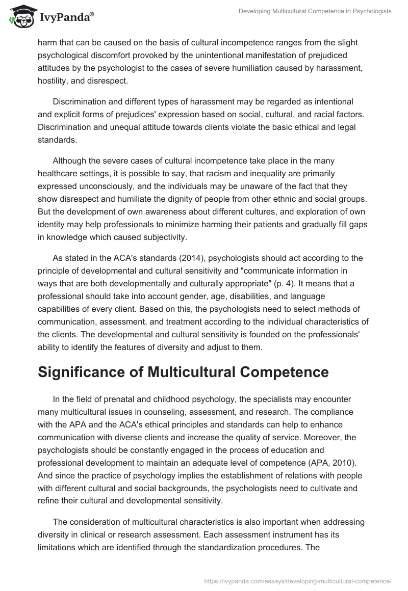 Developing Multicultural Competence in Psychologists. Page 3