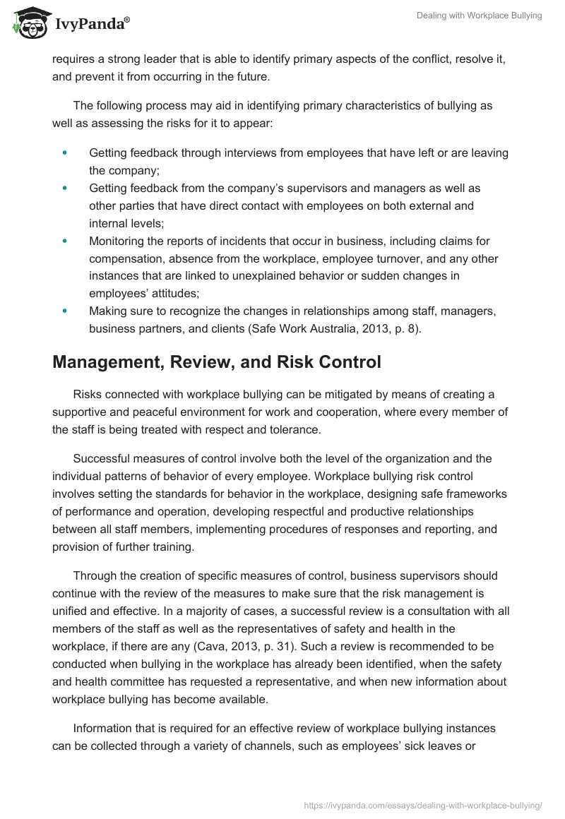 Dealing With Workplace Bullying. Page 2