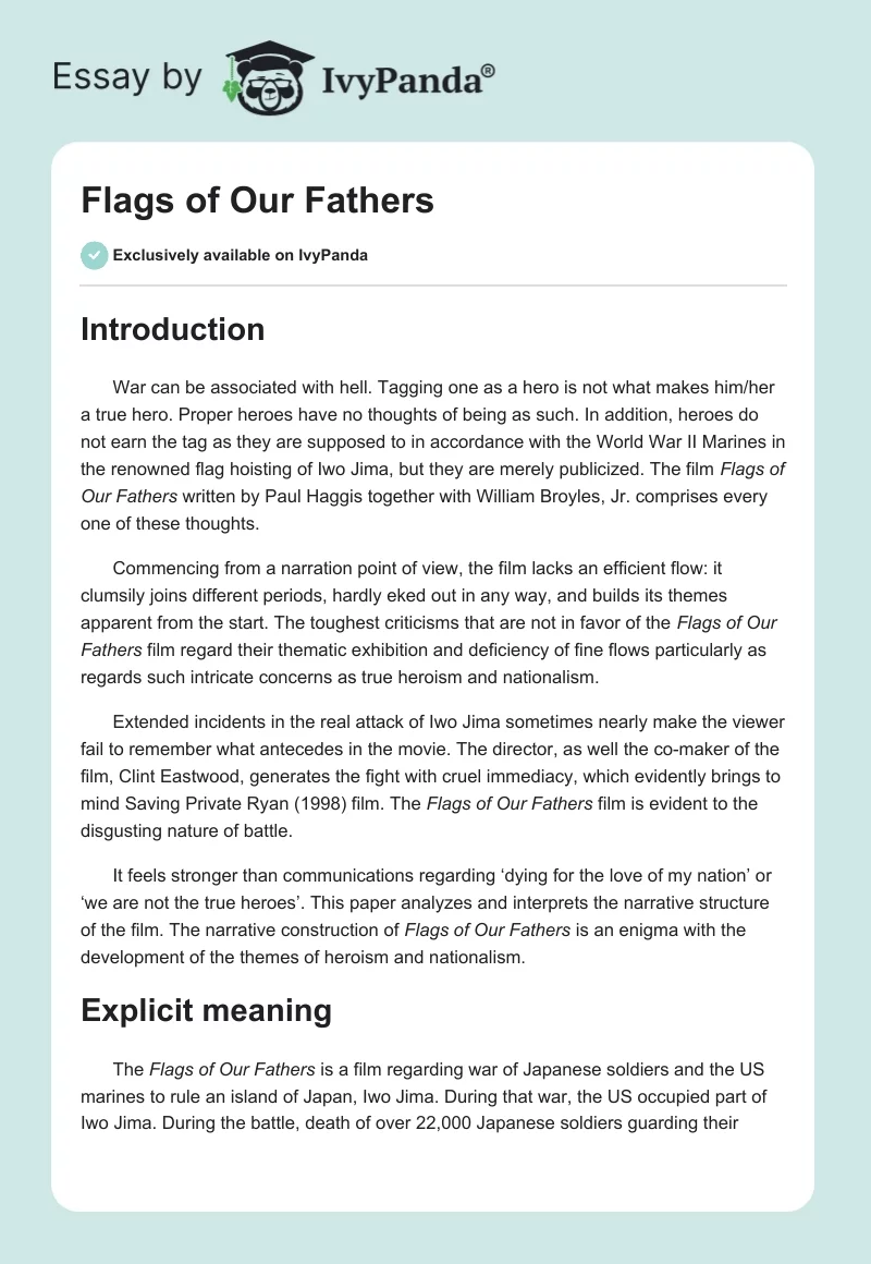 Flags of Our Fathers. Page 1