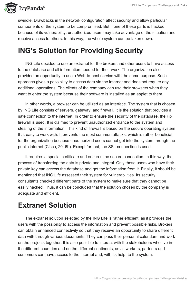 ING Life Company's Challenges and Risks. Page 2