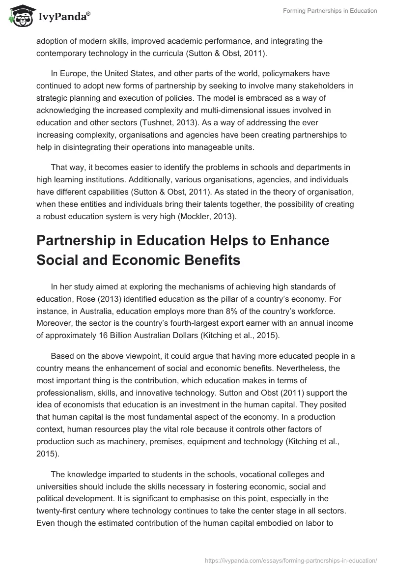 Forming Partnerships in Education. Page 3
