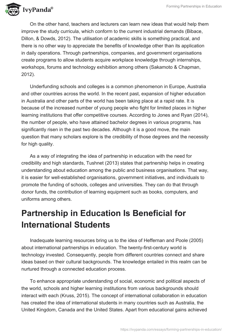 Forming Partnerships in Education. Page 5