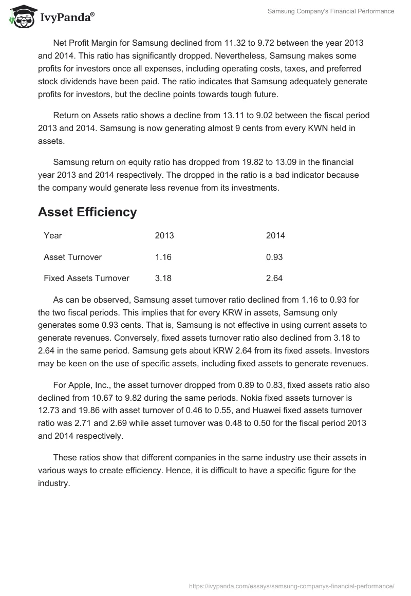 Samsung Company's Financial Performance. Page 5