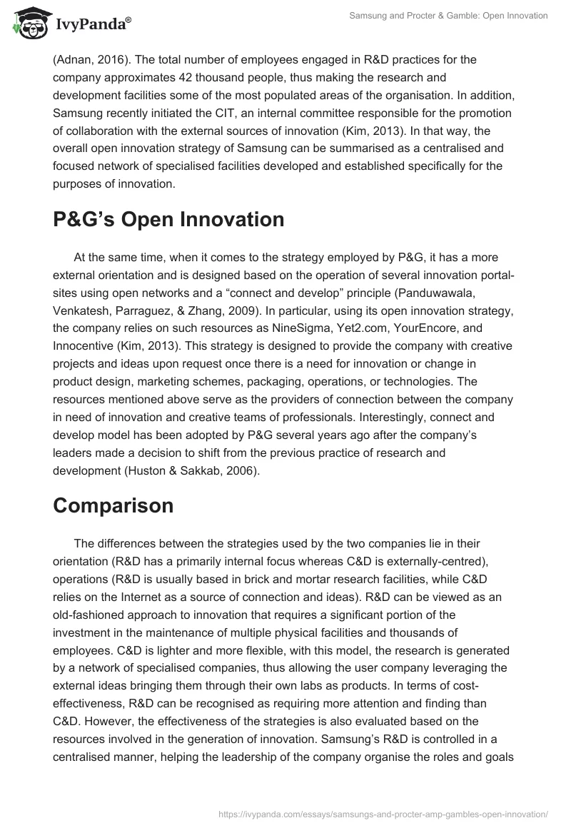 Samsung and Procter & Gamble: Open Innovation. Page 3