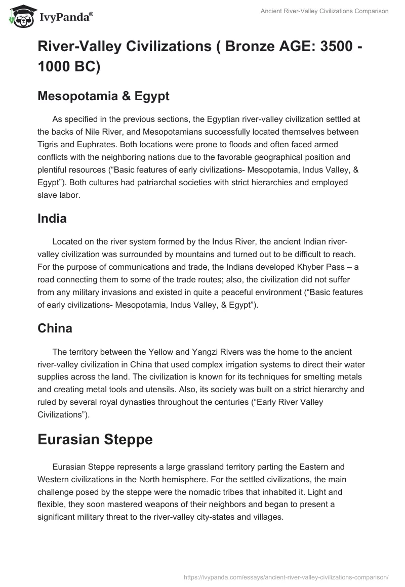 Ancient River-Valley Civilizations Comparison. Page 2