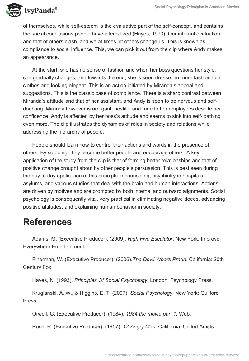 Social Psychology Principles in American Movies. Page 3