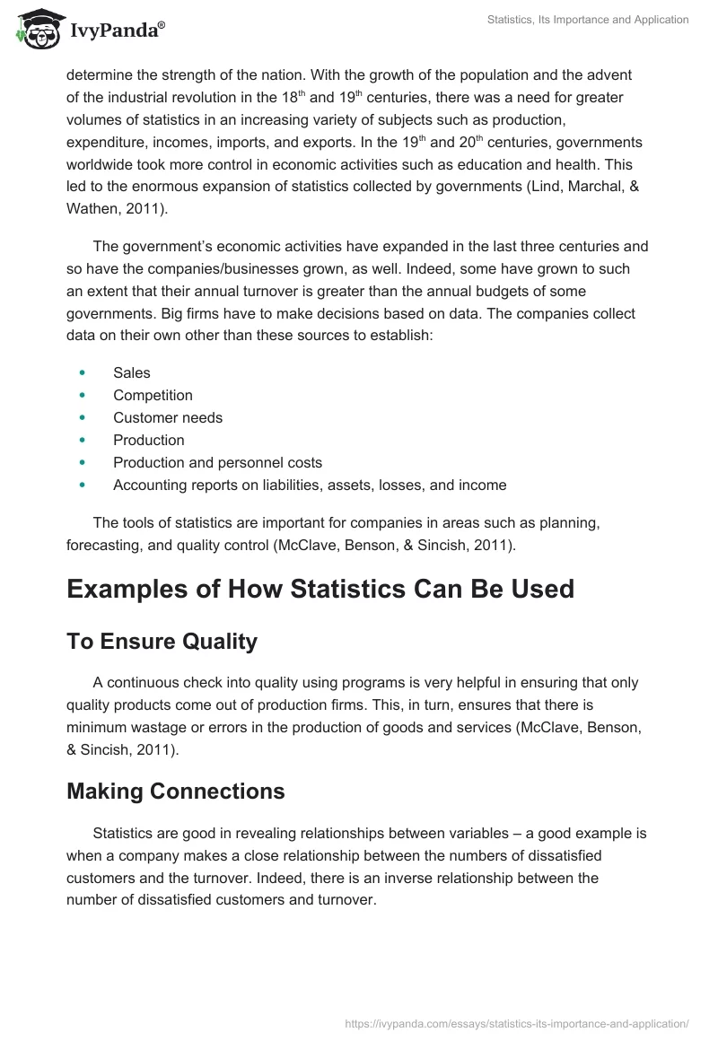 Statistics, Its Importance and Application. Page 2