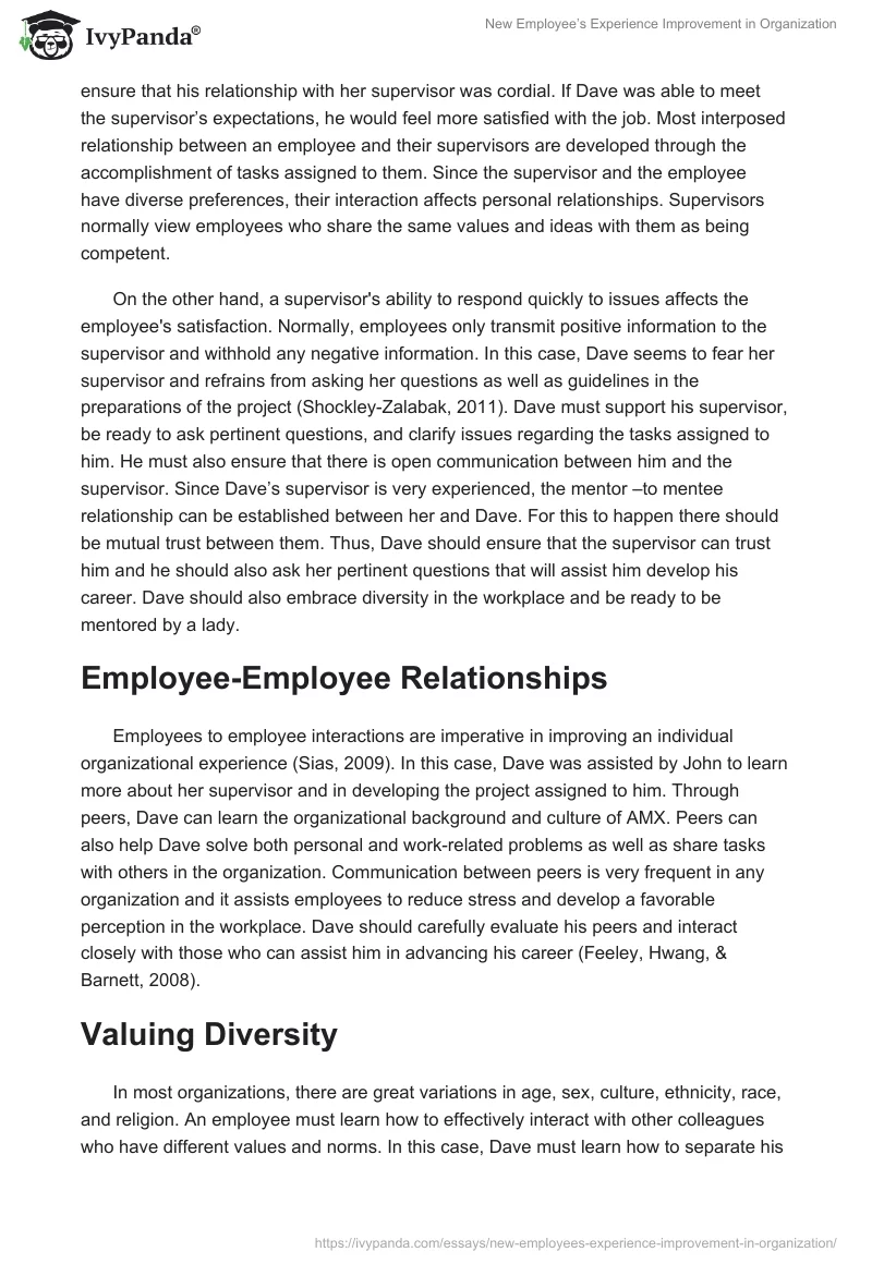 New Employee’s Experience Improvement in Organization. Page 3