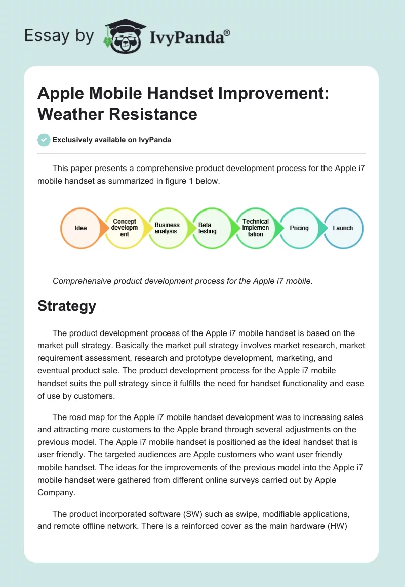 Apple Mobile Handset Improvement: Weather Resistance. Page 1