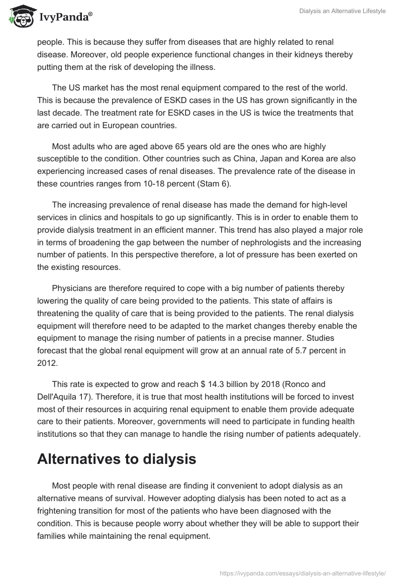Dialysis an Alternative Lifestyle. Page 3