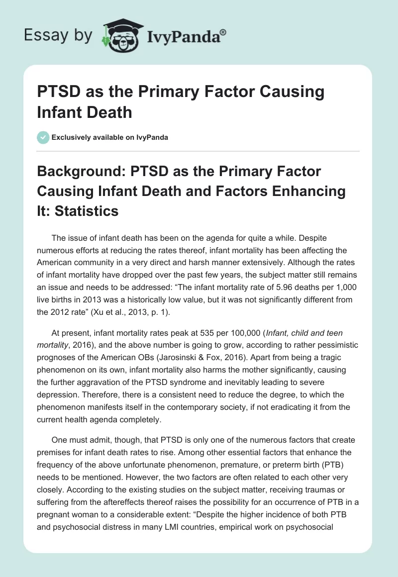 PTSD as the Primary Factor Causing Infant Death. Page 1