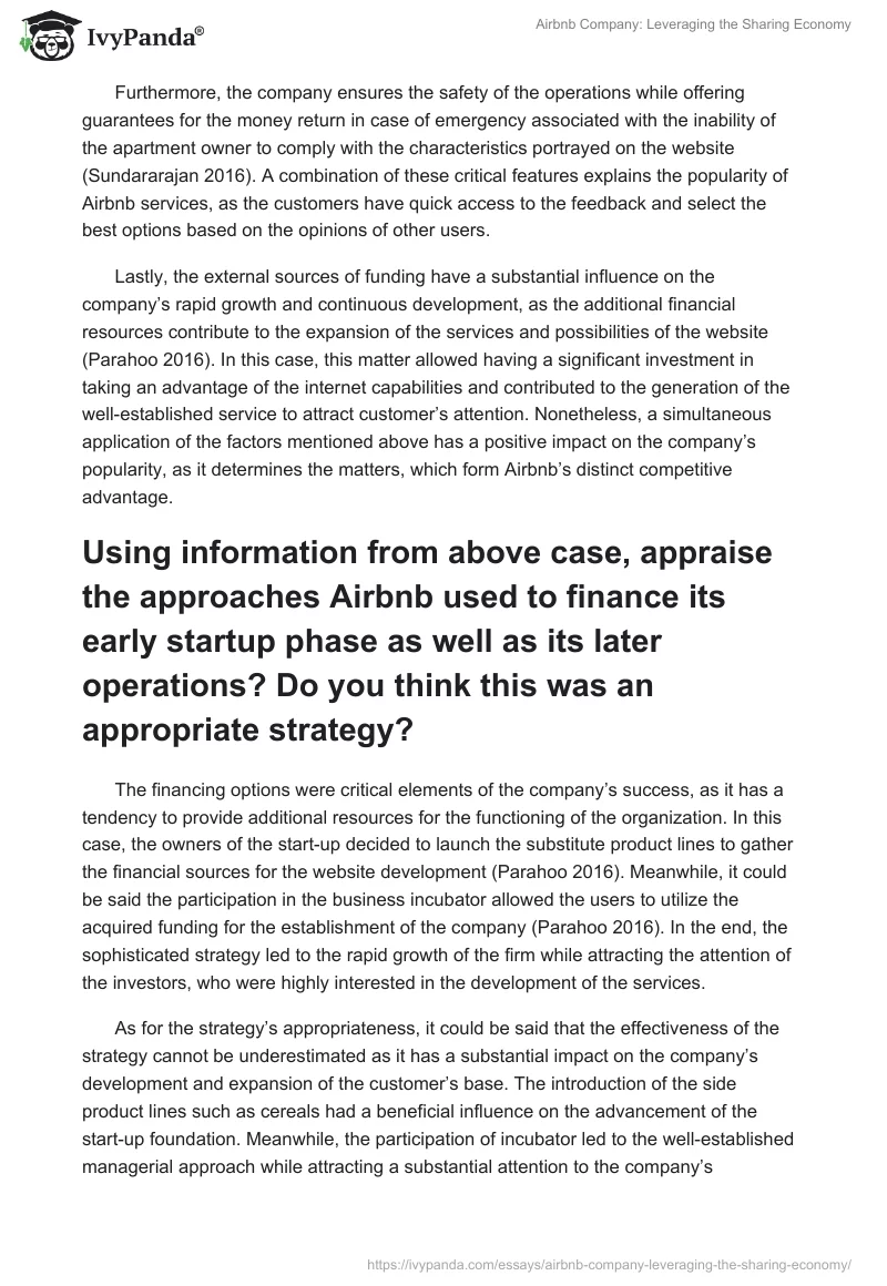 Airbnb Company: Leveraging the Sharing Economy. Page 3
