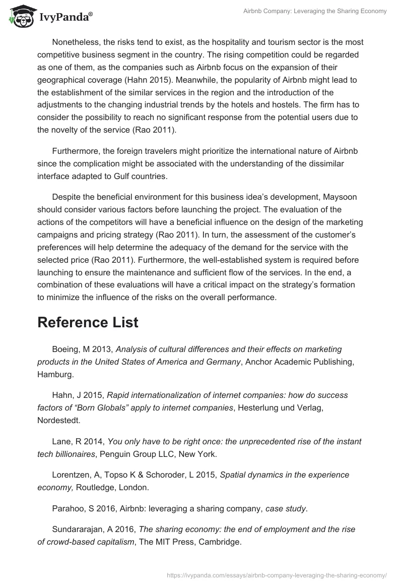 Airbnb Company: Leveraging the Sharing Economy. Page 5