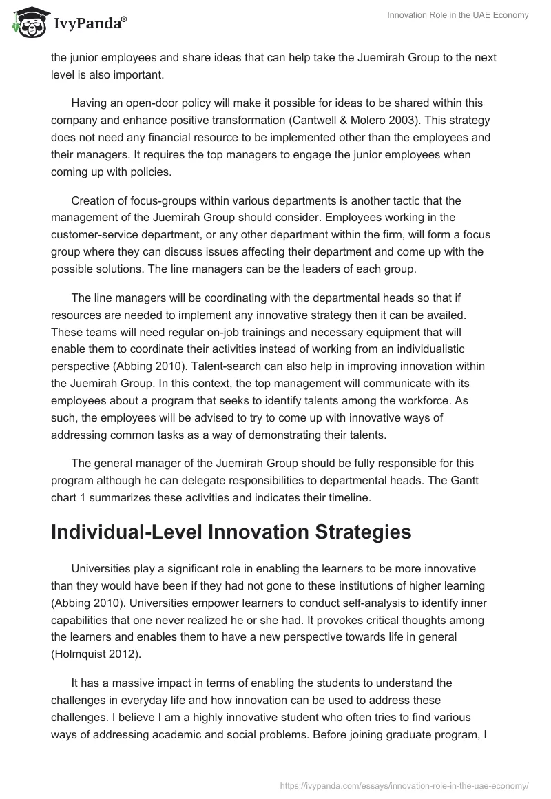 Innovation Role in the UAE Economy. Page 4