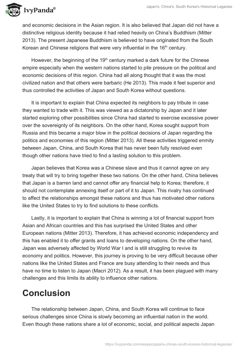 Japan's, China's, South Korea's Historical Legacies. Page 2