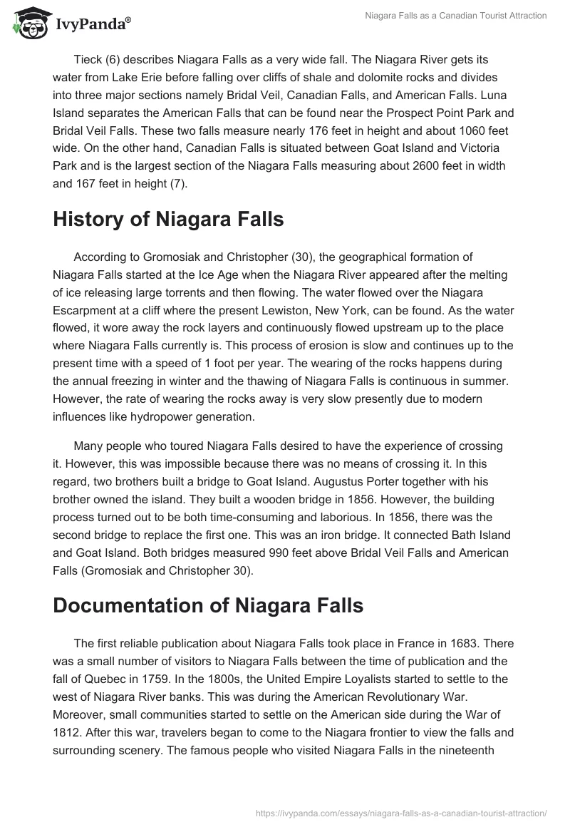 Niagara Falls as a Canadian Tourist Attraction. Page 2