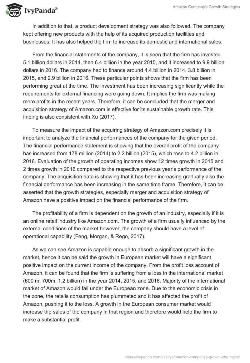 Amazon Company's Growth Strategies. Page 2