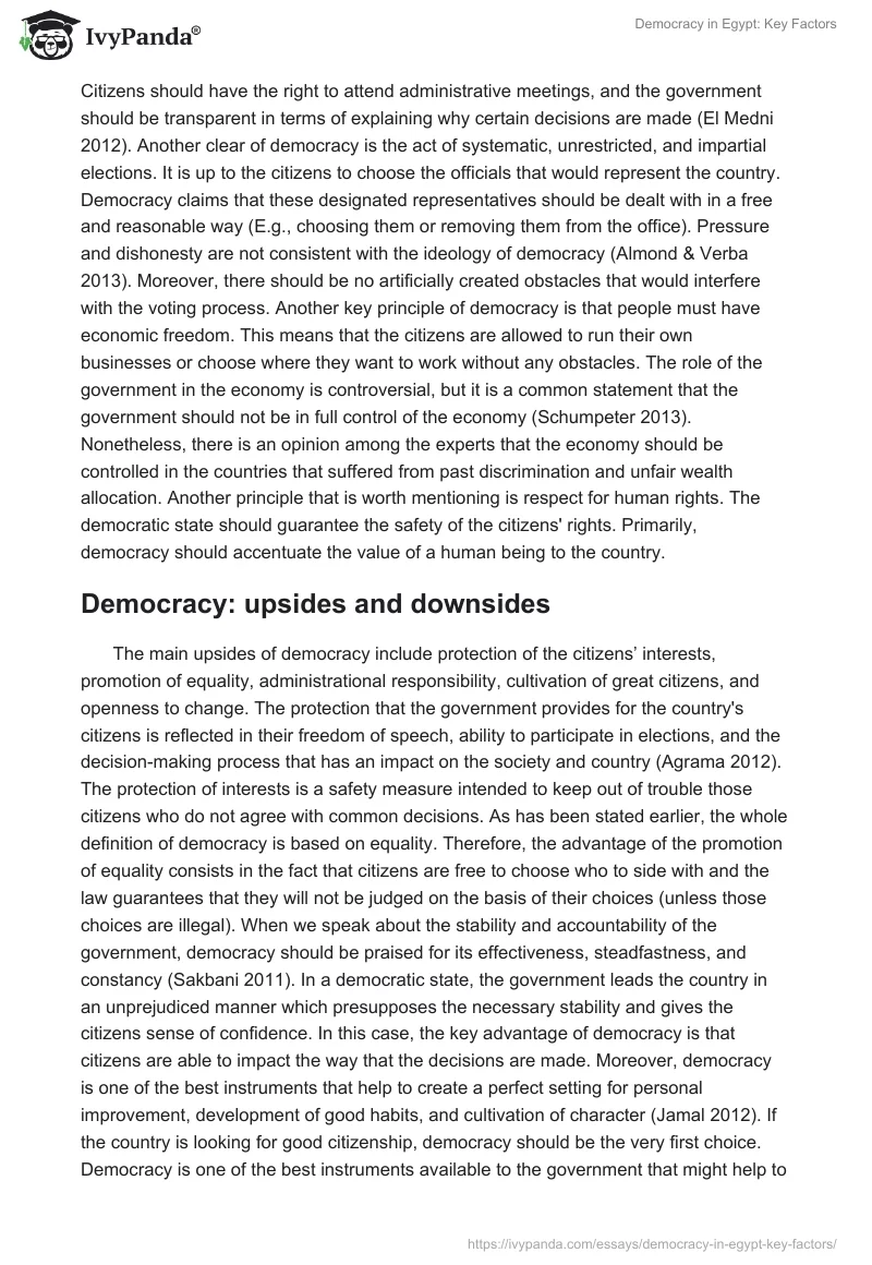Democracy in Egypt: Key Factors. Page 3