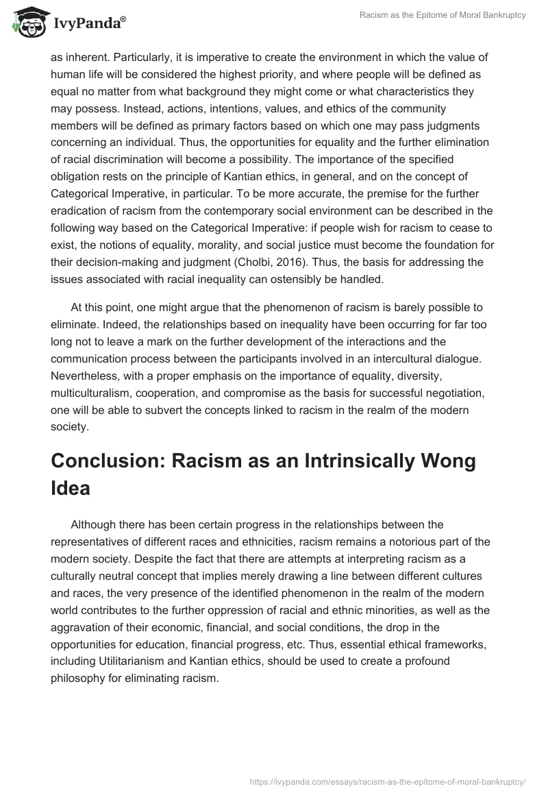 Racism as the Epitome of Moral Bankruptcy. Page 3