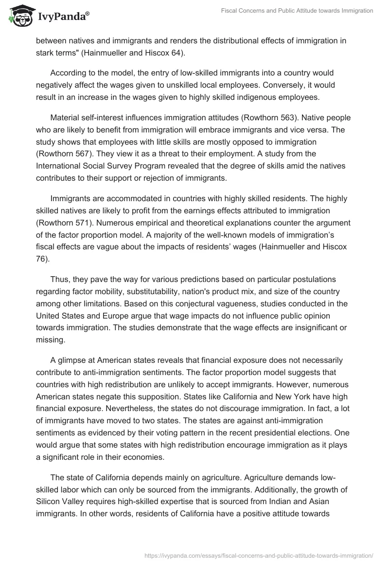 Fiscal Concerns and Public Attitude towards Immigration. Page 2