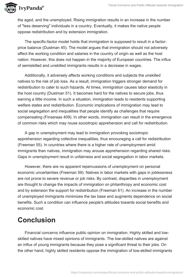 Fiscal Concerns and Public Attitude towards Immigration. Page 5