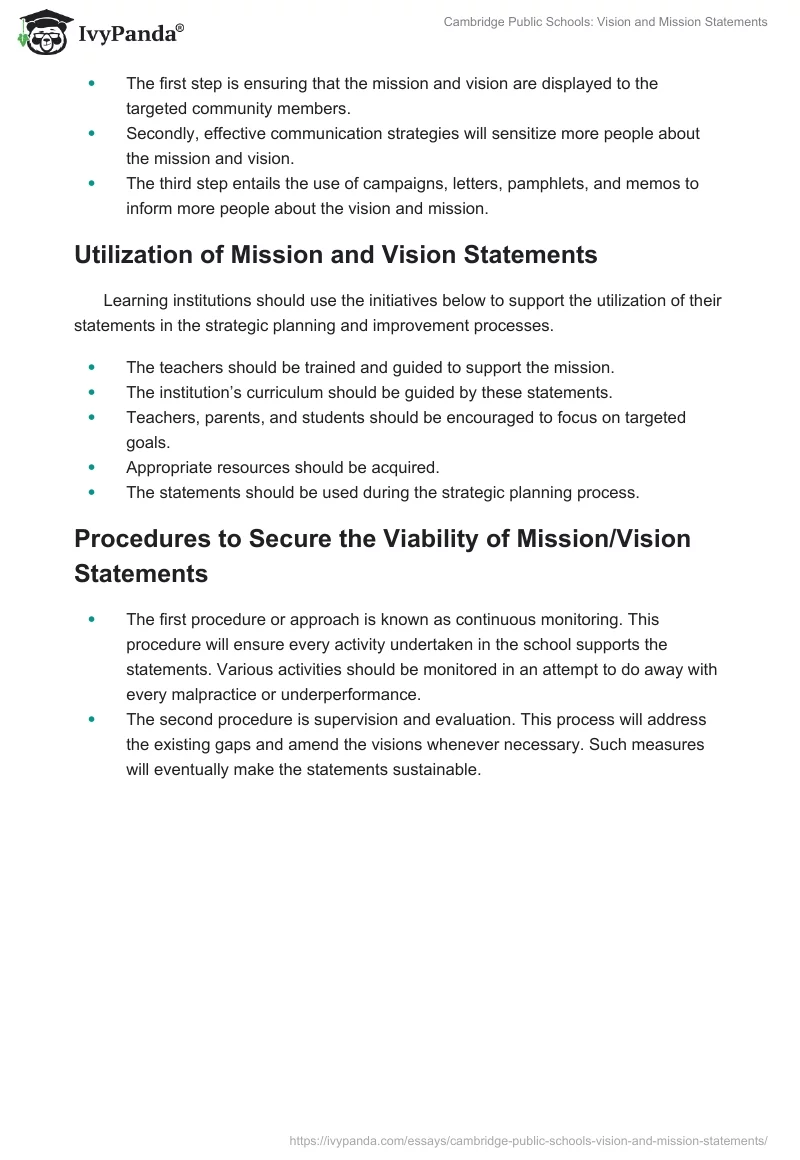 Cambridge Public Schools: Vision and Mission Statements. Page 4