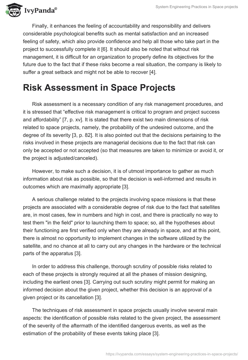 System Engineering Practices in Space projects. Page 4