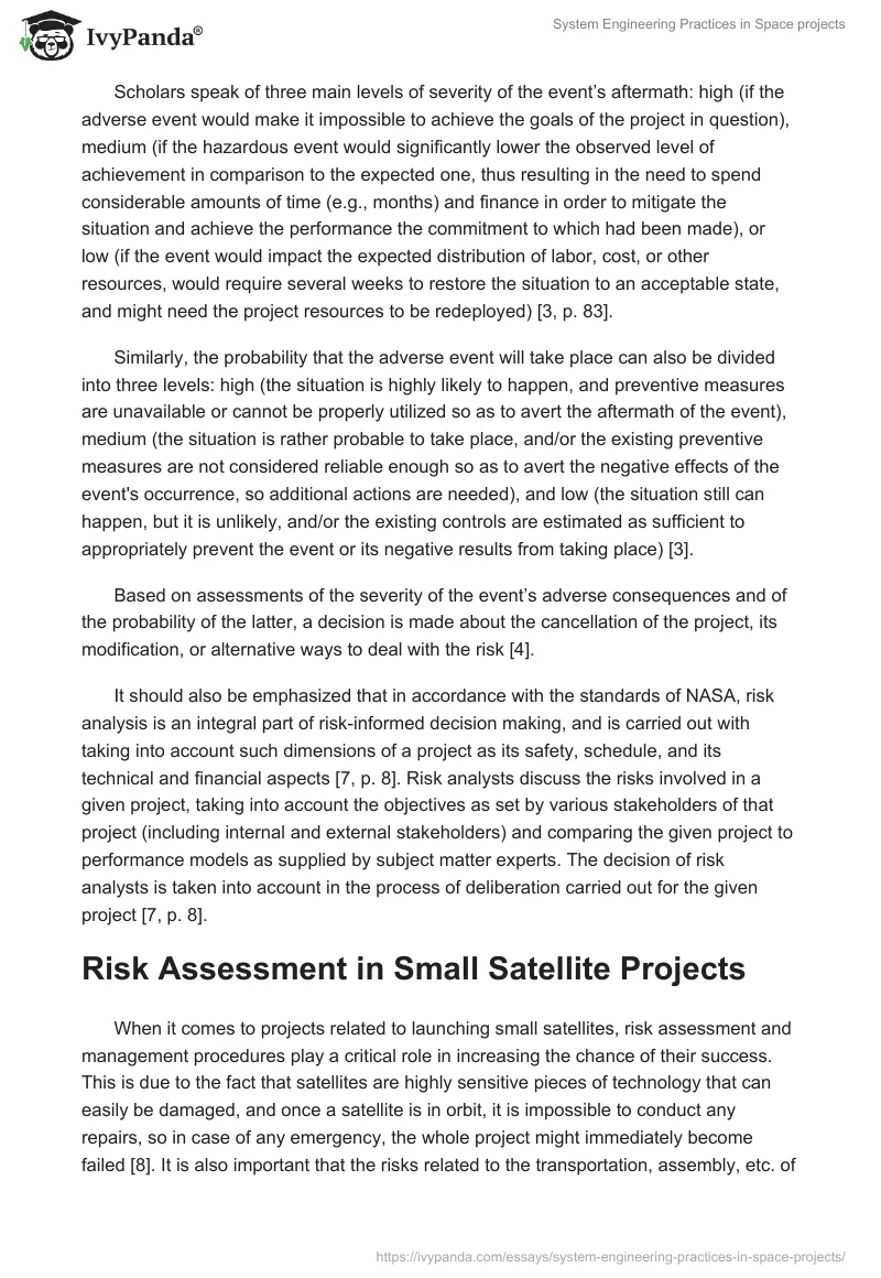 System Engineering Practices in Space projects. Page 5