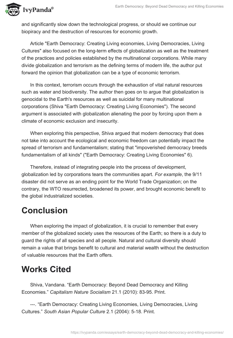 Earth Democracy: Beyond Dead Democracy and Killing Economies. Page 2