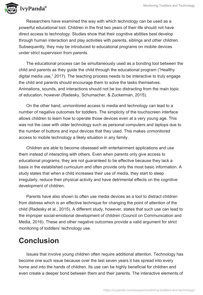 Monitoring Toddlers and Technology. Page 2