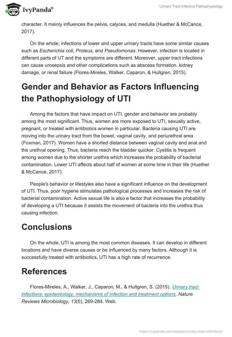 Urinary Tract Infection Pathophysiology. Page 2