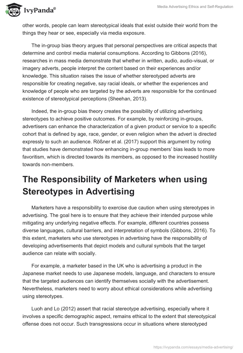 Media Advertising Ethics and Self-Regulation. Page 2