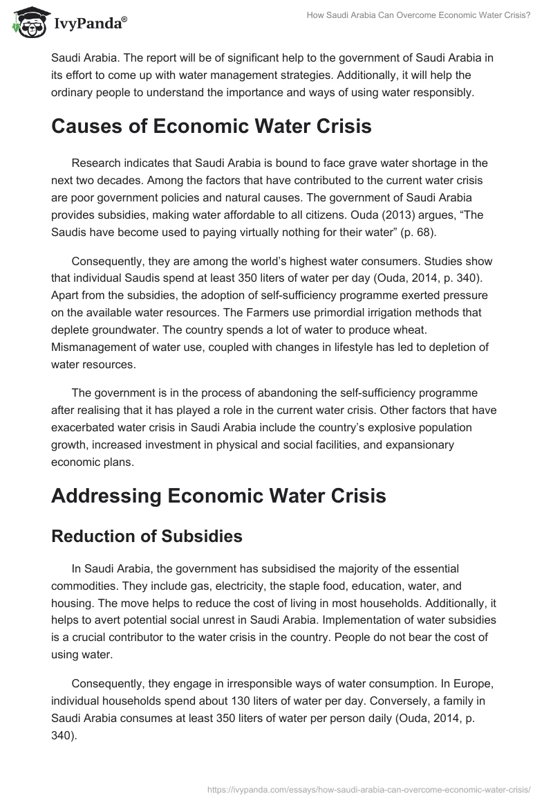 How Saudi Arabia Can Overcome Economic Water Crisis?. Page 2