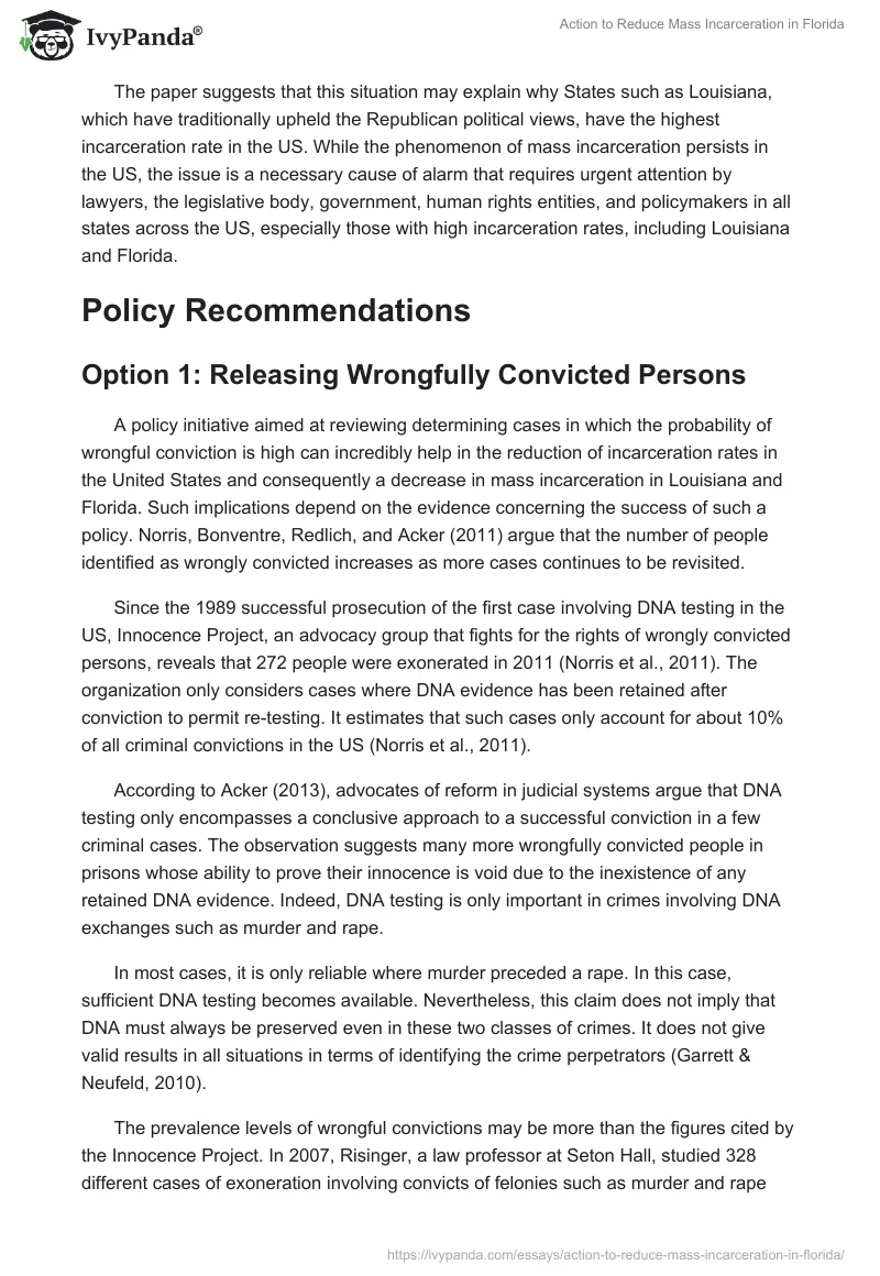 Action to Reduce Mass Incarceration in Florida. Page 5