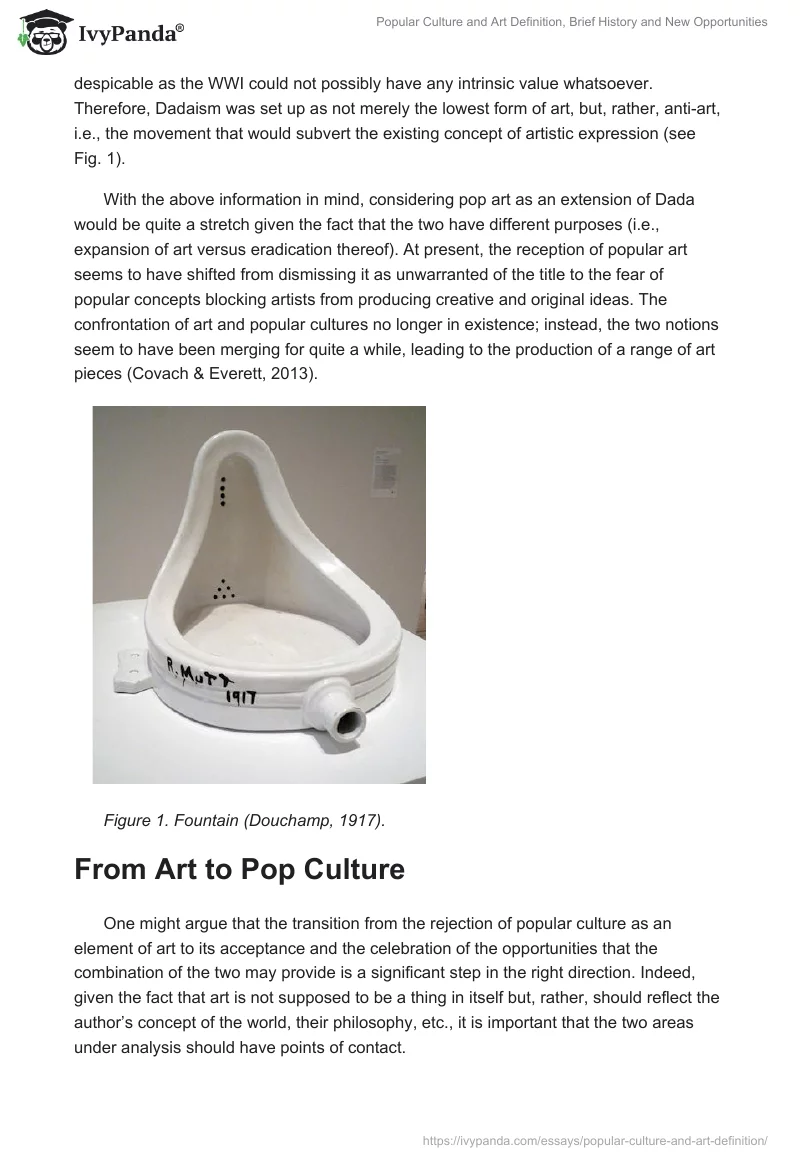 Popular Culture and Art Definition, Brief History and New Opportunities. Page 2