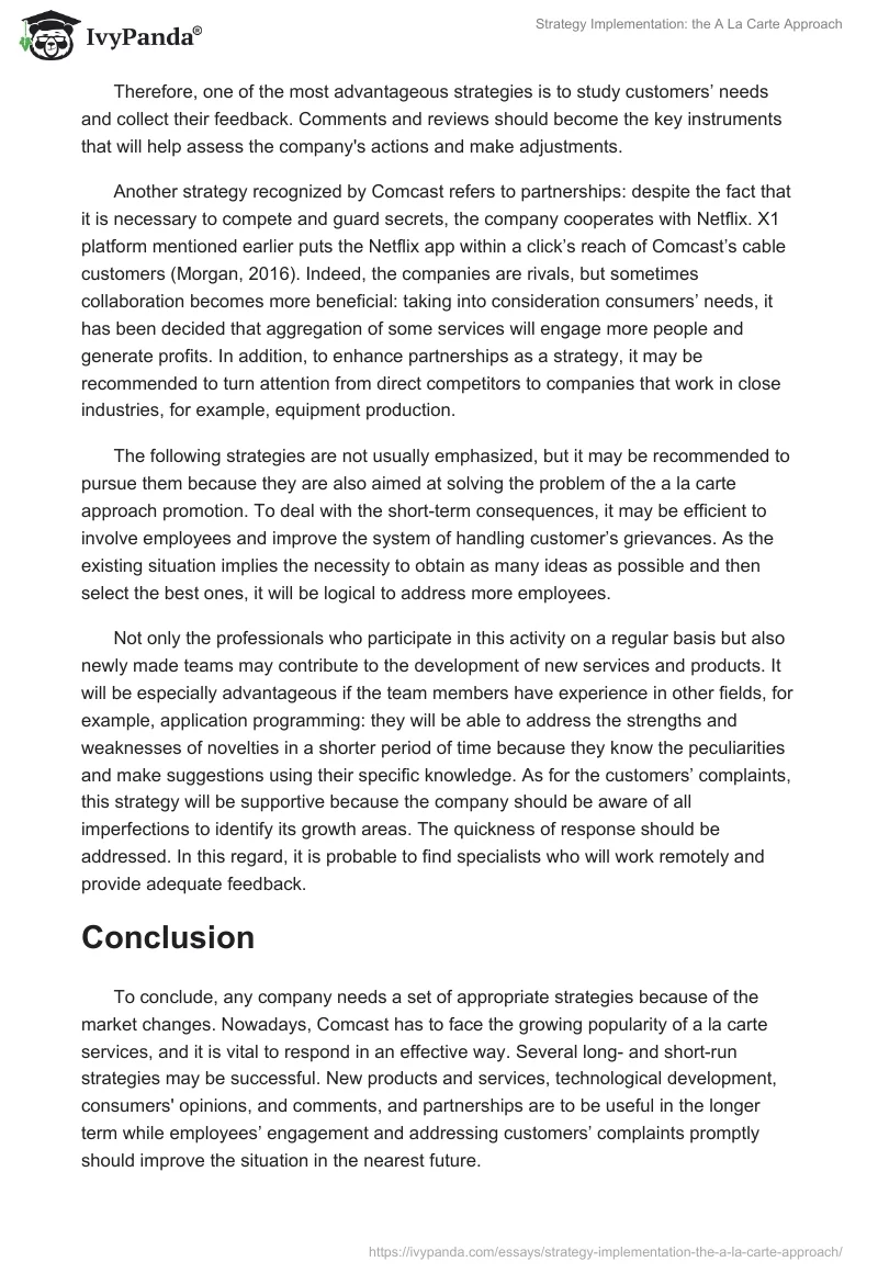 Strategy Implementation: the A La Carte Approach. Page 3