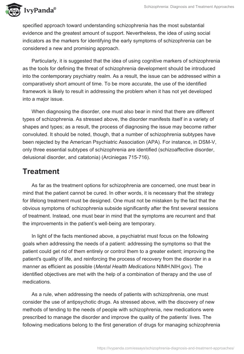 Schizophrenia: Diagnosis and Treatment Approaches. Page 5