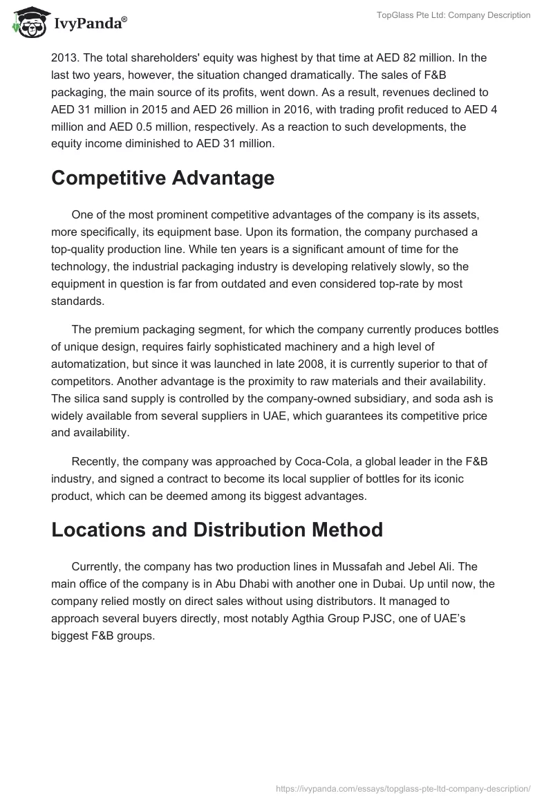 TopGlass Pte Ltd: Company Description. Page 2