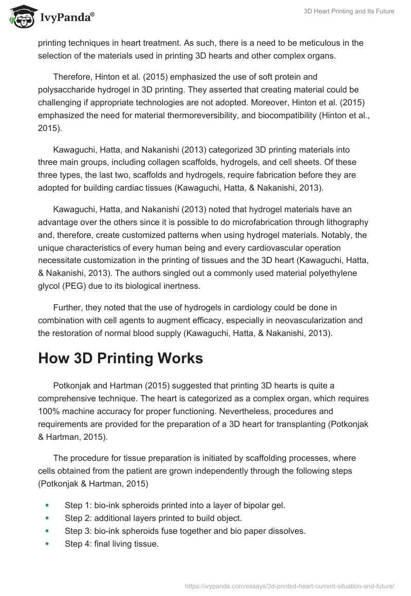3D Heart Printing and Its Future. Page 2