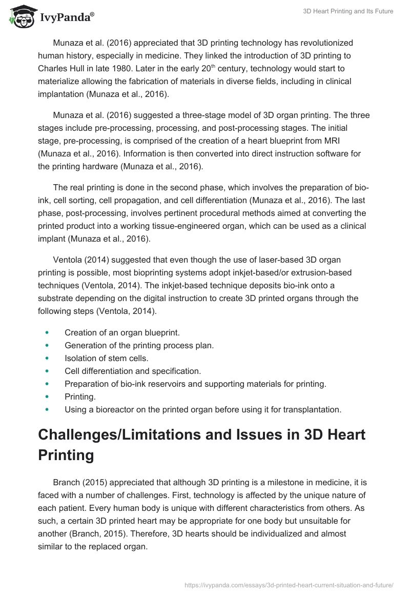 3D Heart Printing and Its Future. Page 3