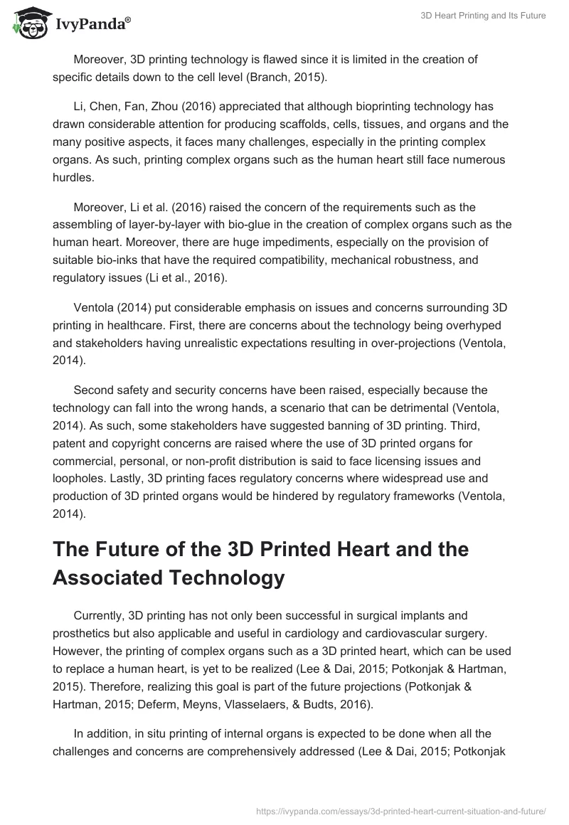 3D Heart Printing and Its Future. Page 4