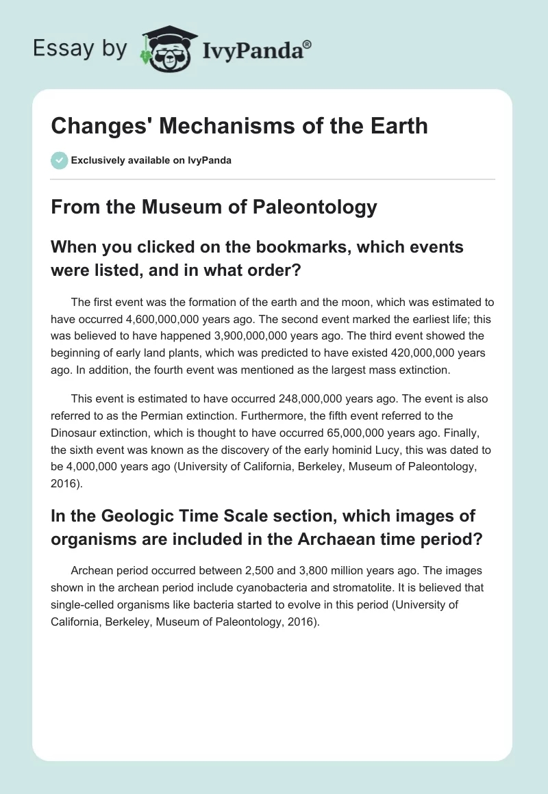 Changes' Mechanisms of the Earth. Page 1