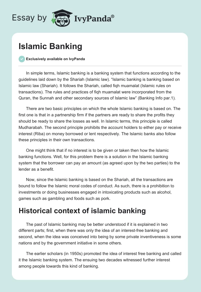Islamic Banking. Page 1