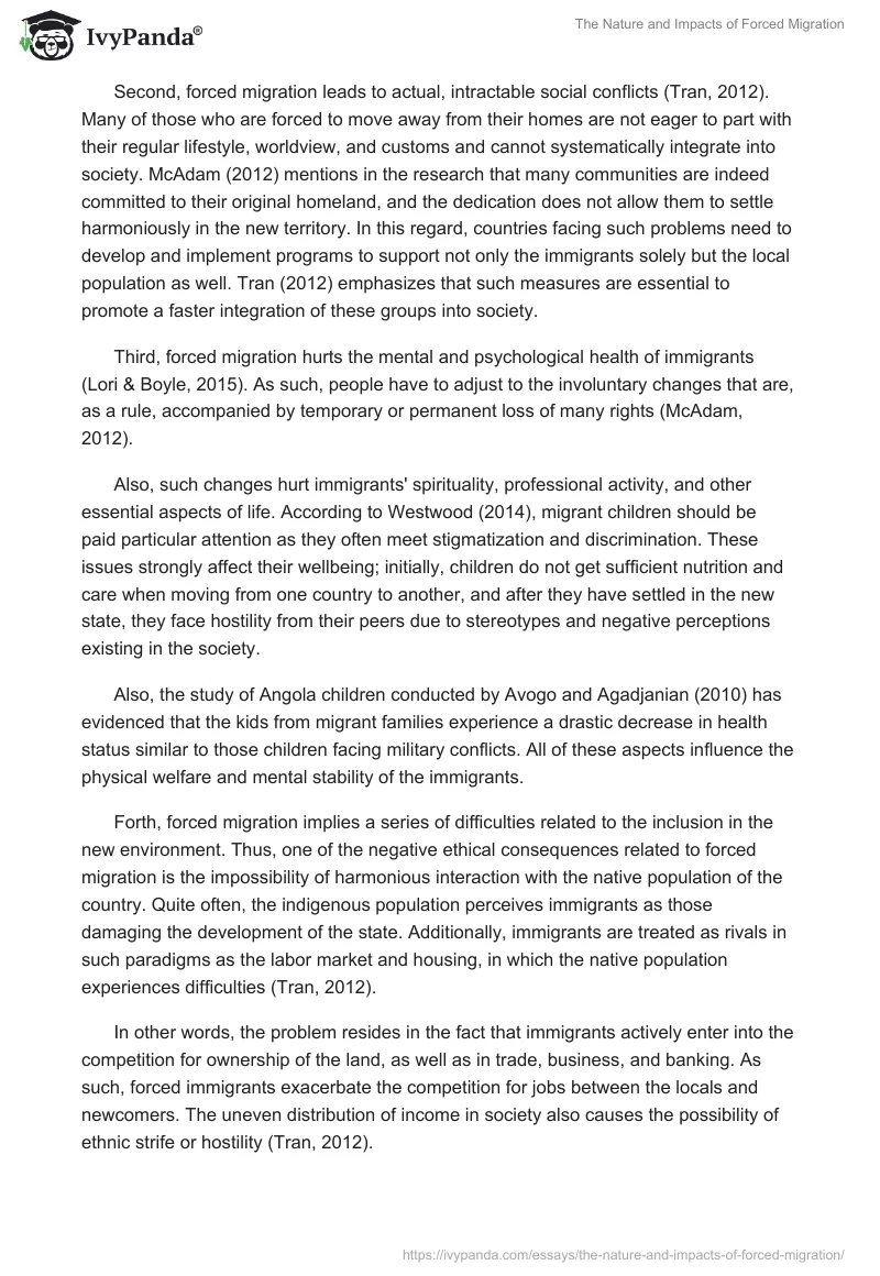 The Nature and Impacts of Forced Migration. Page 2