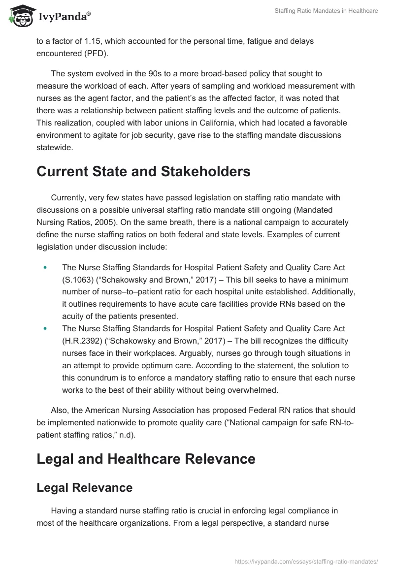 Staffing Ratio Mandates in Healthcare. Page 2