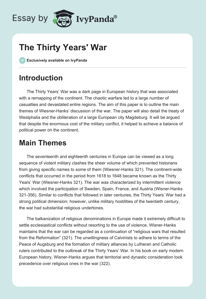 The Thirty Years' War. Page 1