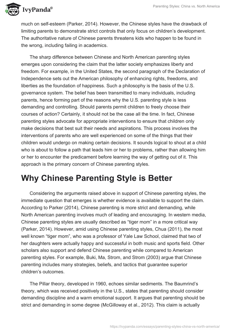 Parenting Styles: China vs. North America. Page 4
